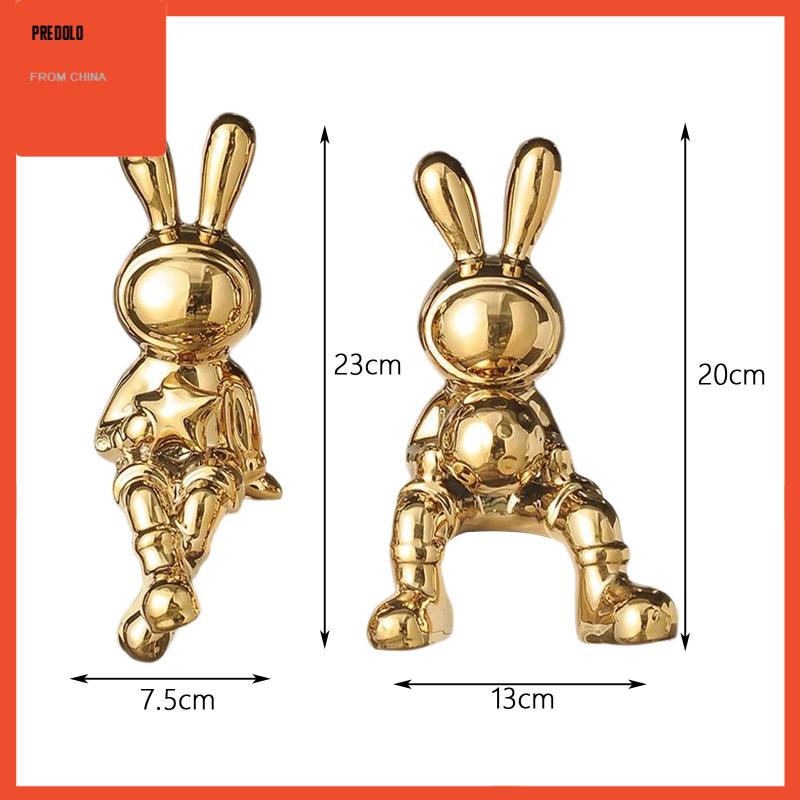 [Predolo] Patung Kelinci Gambar Hewan Pajangan Hadiah Ulang Tahun Desktop Bunny Statues