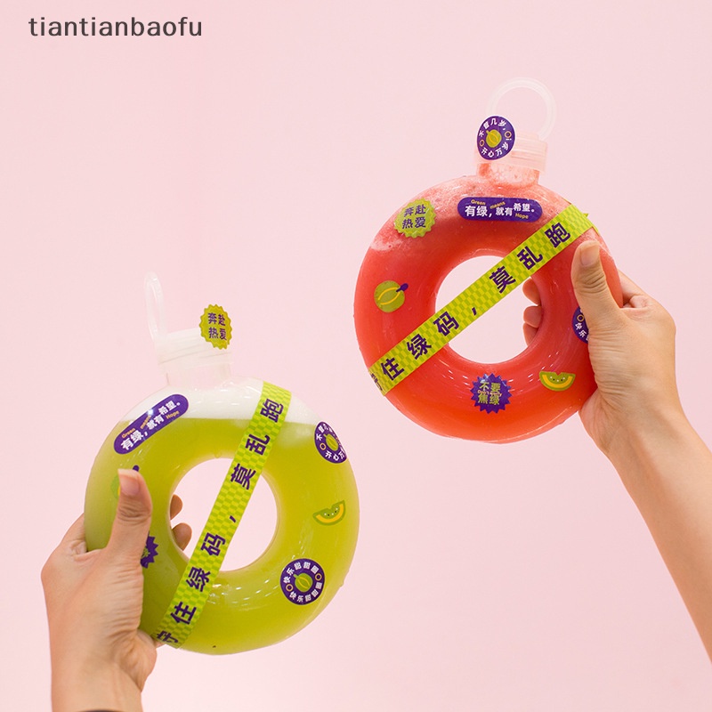 [tiantianbaofu] 500ml Musim Panas Kartun Donat Sippy Kettle Botol Air Olahraga Outdoor Gym Butik