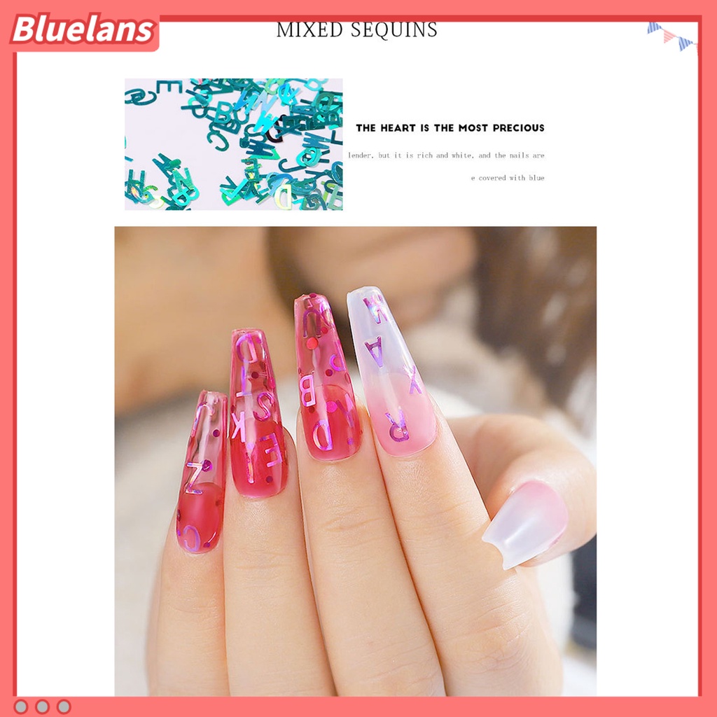 [BLM] Desain Huruf Bentuk Hati Ultra-Tipis Beauty Woman Nail Care Polish Sequin Untuk Pesta
