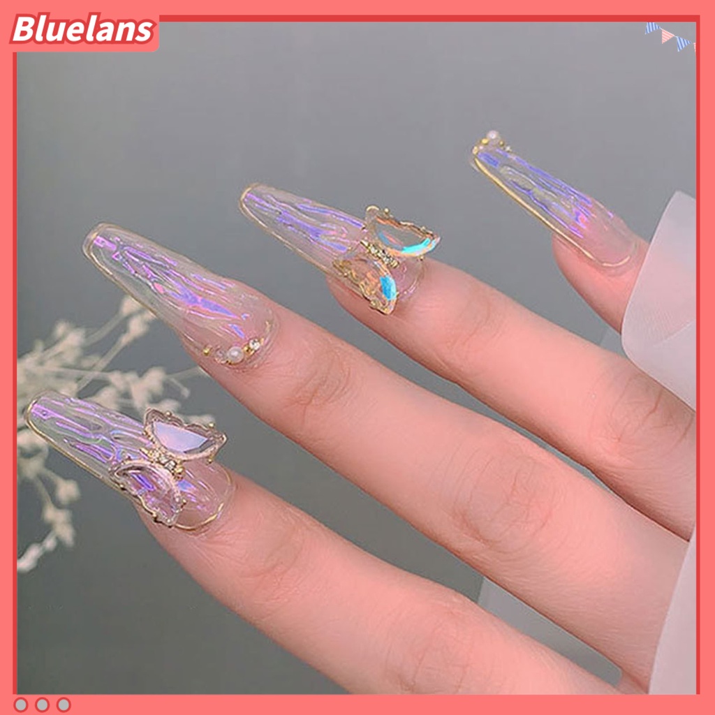 [BLM] 5pcs /Set Kuku Ornamen Kupu-Kupu Penembus Es 3D Colorful Shiny Manicure Crystal Butterfly Untuk Kecantikan