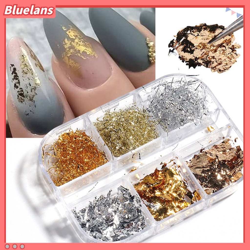 [BLM] 1kotak Paku Sequin Shiny Vibrant Color Plastik Campur DIY Paku Glitters Sequin Manicures Designs Perlengkapan Kuku