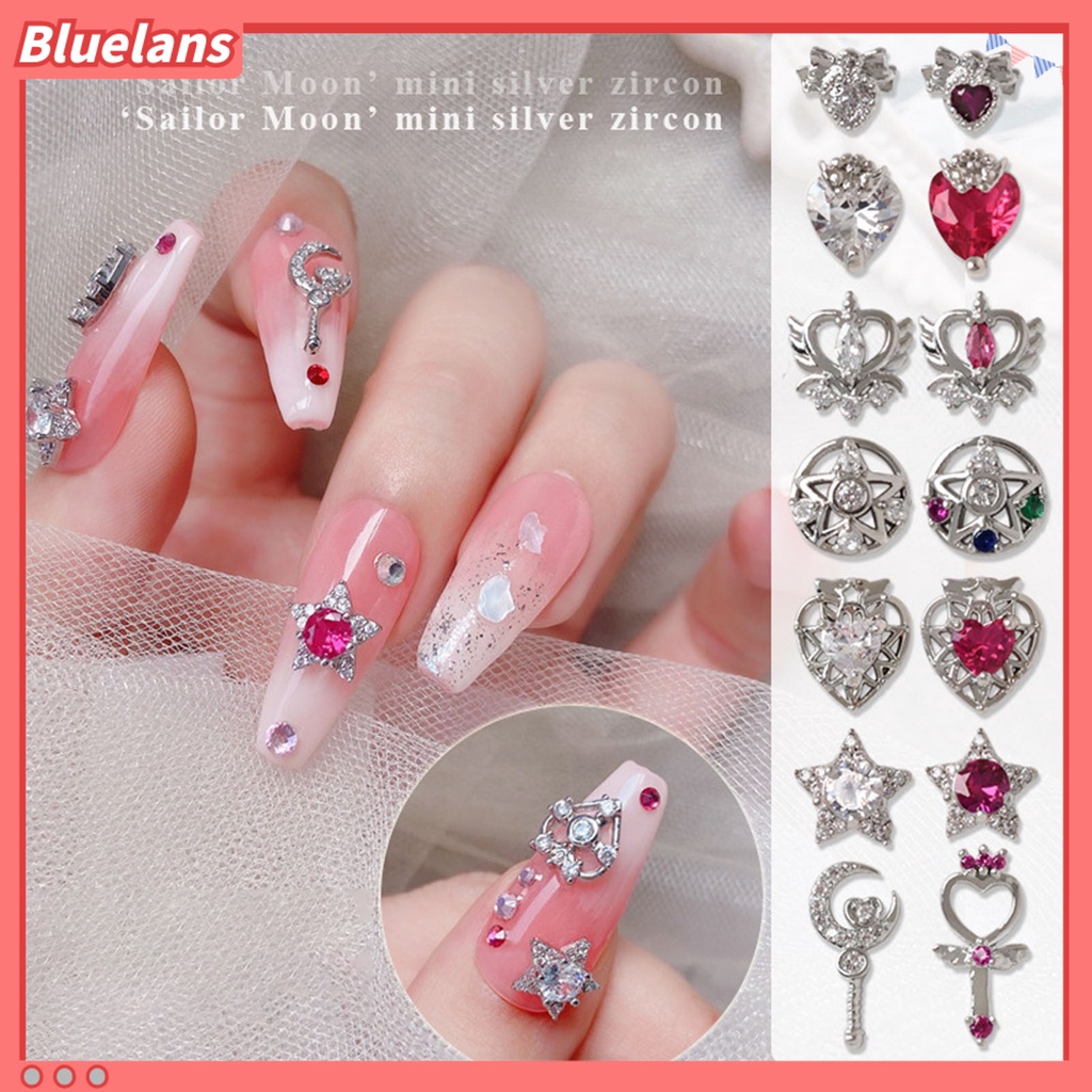 [BLM] Hiasan Kuku Sparkling Bentuk Indah Anti-Oksidasi Mempesona Efek Visual Mudah Diterapkan Paduan Dekoratif 3D Gaya Sailor Moon DIY Manicure Jewelry Perlengkapan Kuku