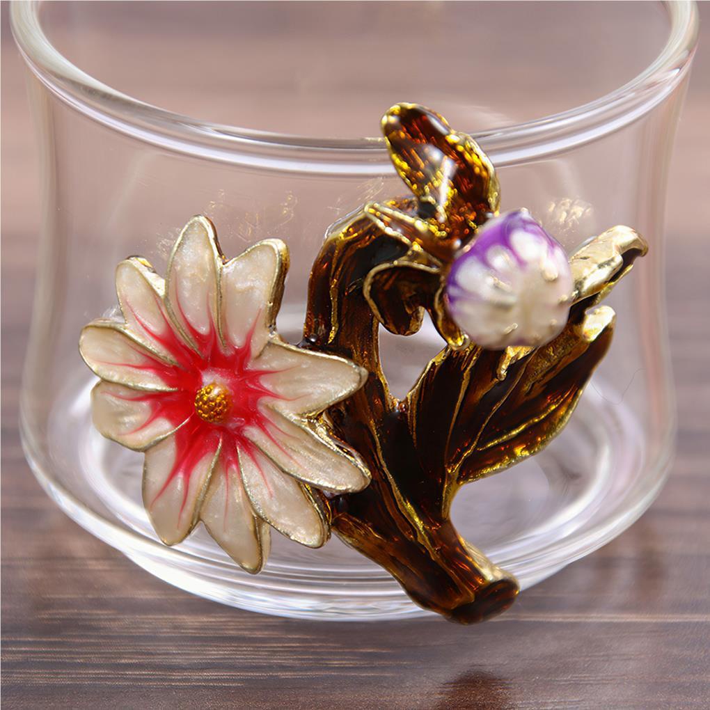 1set Teko Motif Bunga Transparan Dapat Dicuci Tahan Panas Pengganti Rumah Tangga Ketel Teh Dengan Cangkir Minum