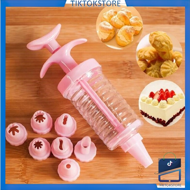 TIKTOK - D6099 Alat Cetakan Hiasan Kue 8 IN 1 H588 / Alat Penghias Kue 8 in 1 / Semprotan Cream Cake Decoration / Cake Pen Cake Decoration