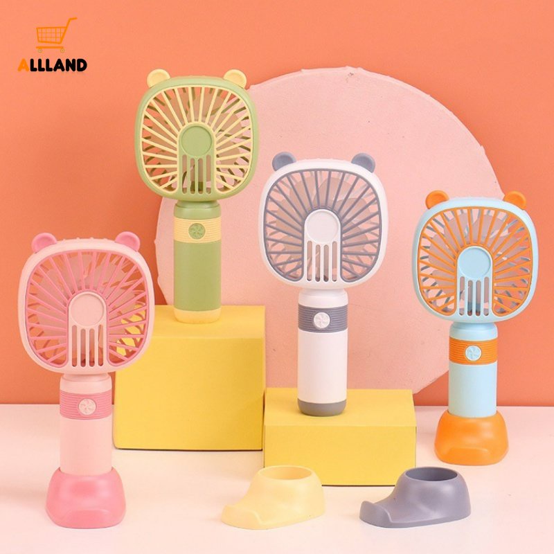 Kipas Angin Mini Genggam Kartun Lucu/ Kipas Pendingin USB Rechargeable/ Summer Travel Portable Small Pocket Fan