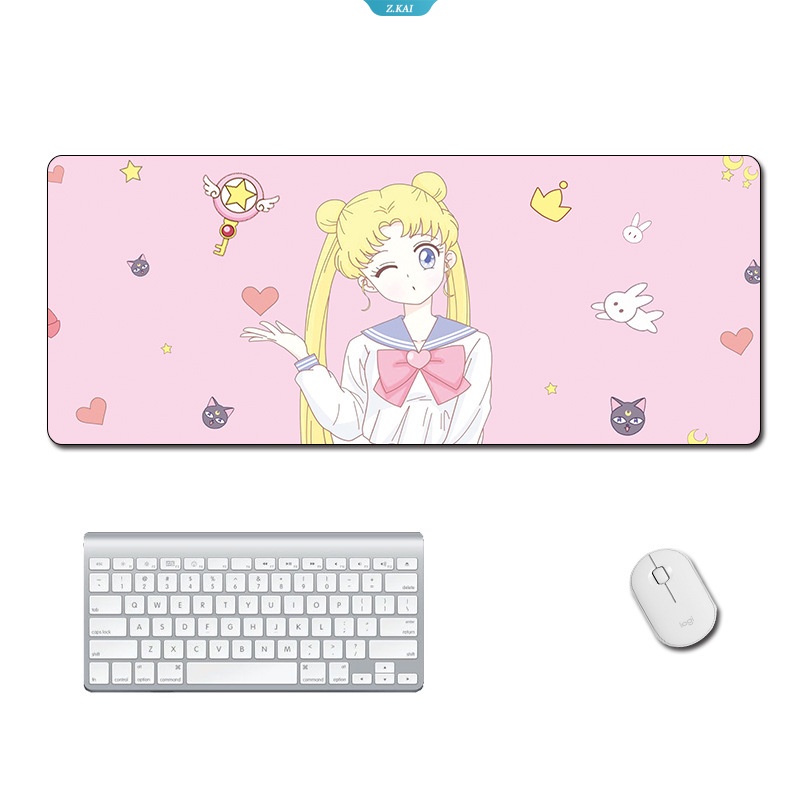 Sailors Moon Kawaii Mousepad Cute Gamer Keyboard Pad Alas Mouse Mat Desk Mat Aksesoris Pc Gaming Mause Pads Pelindung Besar [ZK]