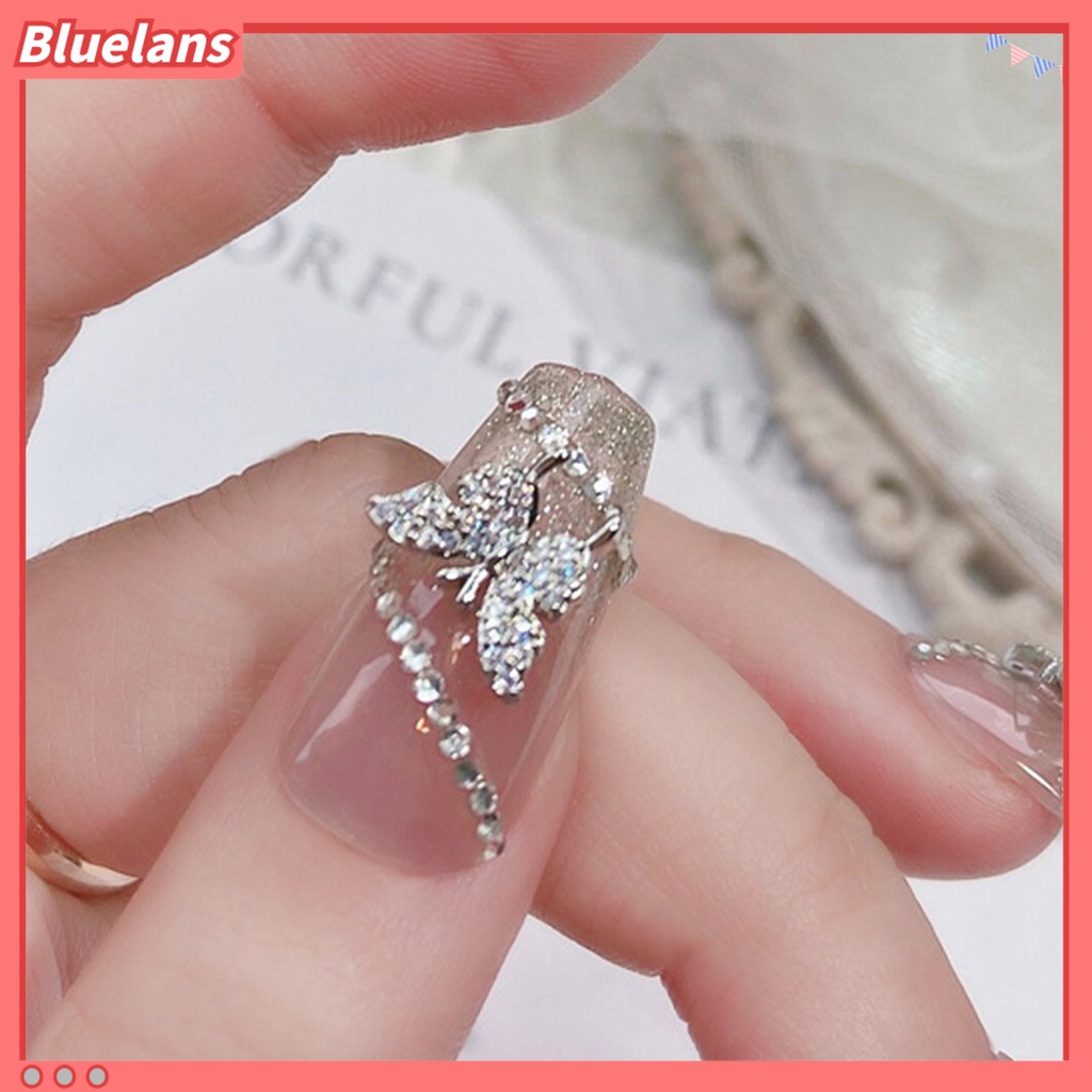 [BLM] Hiasan Kuku Kupu-Kupu Hias Tahan Jatuh DIY Nail Art Zircon Mewah Halus Manicure Butterfly Charms Perlengkapan Kuku