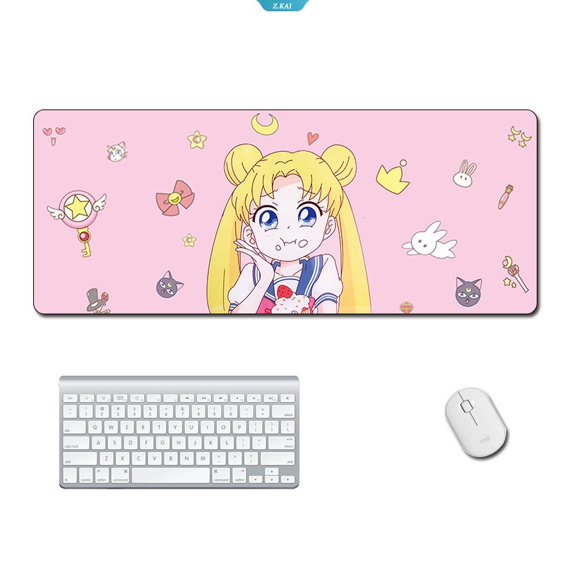 Cute Mousepad Gamer Rgb Besar Mouse Pad Anime Led Desk Mat Kawaii Sailor Moon Deskmat Aksesoris Kantor Matras Game Gaming Mause [ZK]