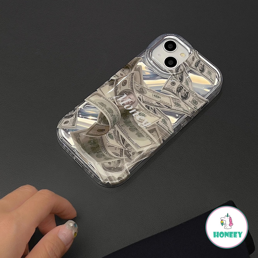 Fashion Money Dollar Phone Case Kompatibel Untuk iPhone 14 Pro Max Case iPhone 11 12 13 Pro Max Bantal Udara Shockproof Lembut Penutup Belakang