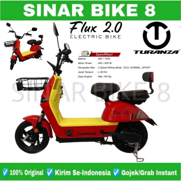 Sepeda Listrik Electric E Bike TURANZA FLUX 2.0 BY PACIFIC 500 Watt