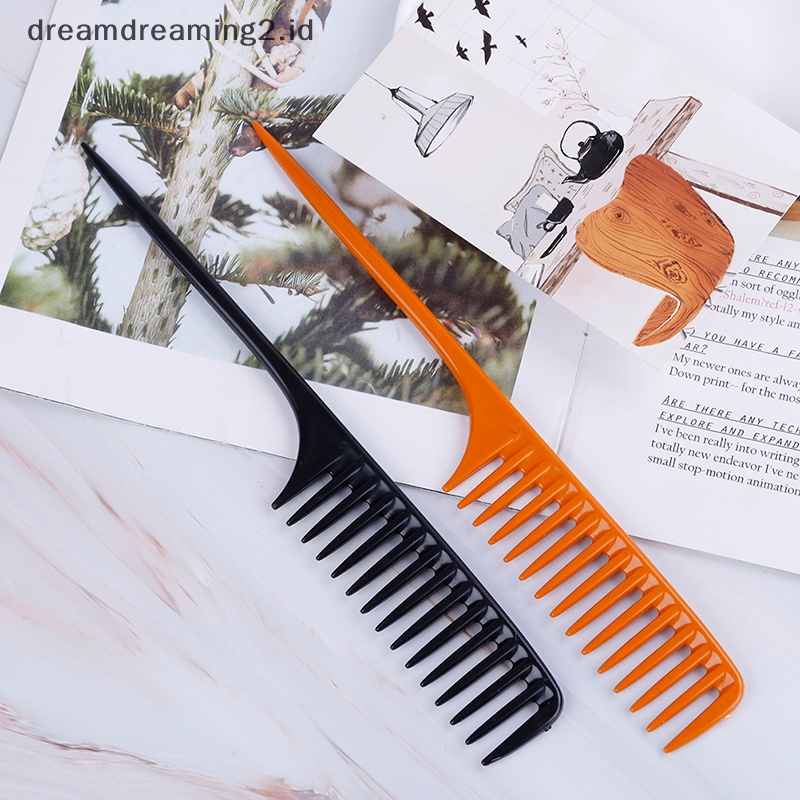 (drea) 1pc Tip Ekor Sisir Salon Sikat Rambut Alat Penata Rambut Diy Rambut Sisir Gigi Lebar //