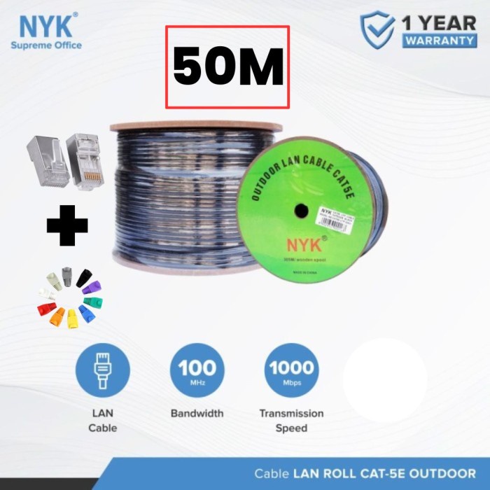 Cable lan rj45 nyk cat5-Kabel lan 50 Meter Nyk Outdoor cat 5e utp