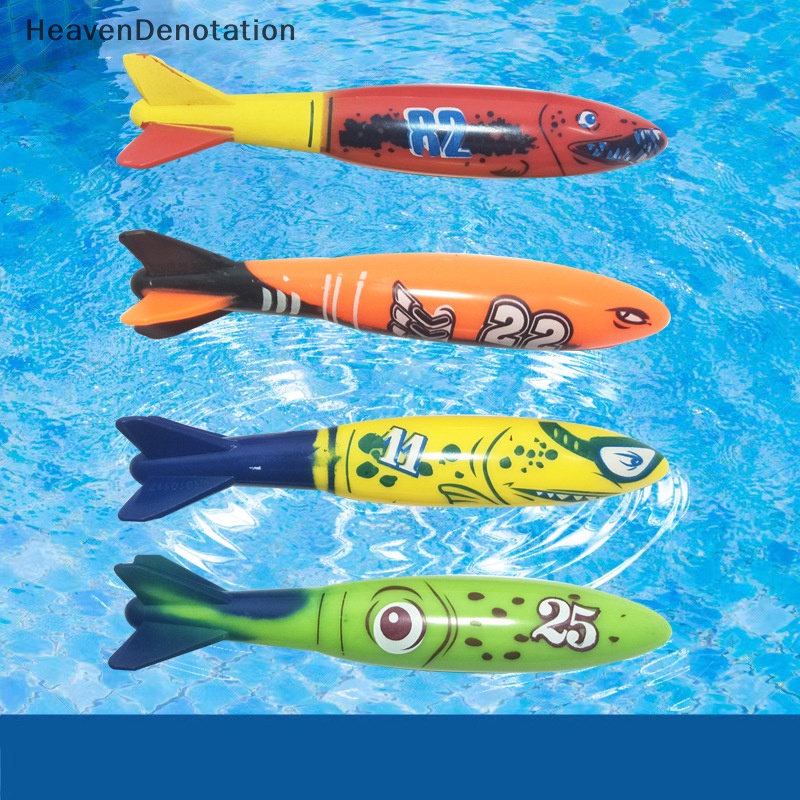 [HeavenDenotation] 4pcs /Set Diving Torpedo Underwater Kolam Renang Bermain Mainan Alat Pelatihan HDV