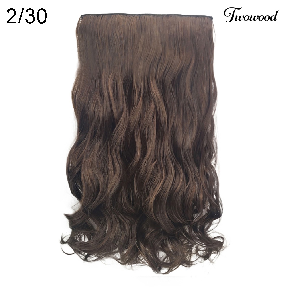 Twowood 50cm Fashion Curly Wavy Clip In Hair Extension Cosplay Wanita Sopak Sintetis