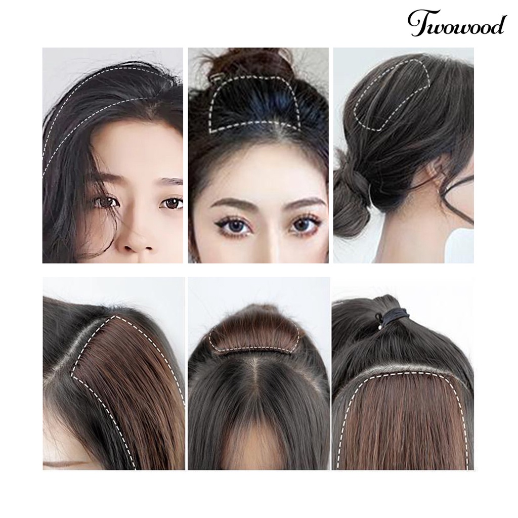 Twowood 10cm Wig Hair Pad Fluffy Natural Look Lembut Suplemen Kepala Rambut Tak Terlihat Ekstensi Sopak Lurus Serat Suhu Tinggi Rambut Palsu Pesta Supply