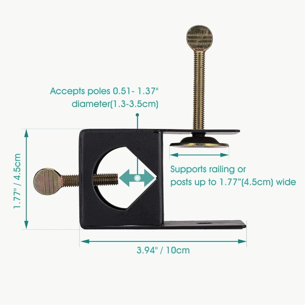 TOP 4pcs Metal L-Clips Hitam Rak Hias Pengikat Universal