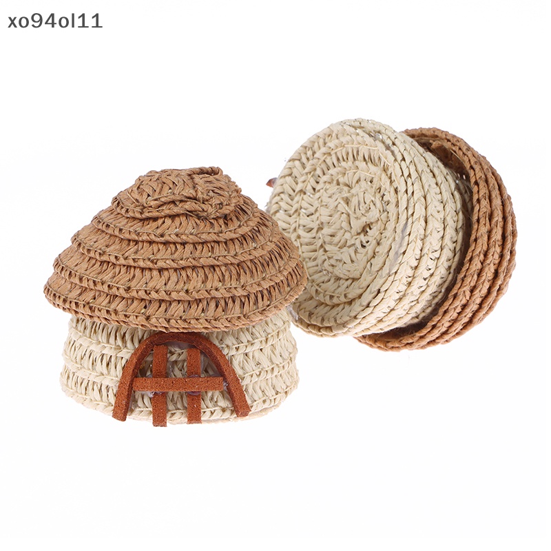Xo1 /12Dekorasi Rumah Boneka Miniatur Ornamen Rumah Jamur Anyaman OL