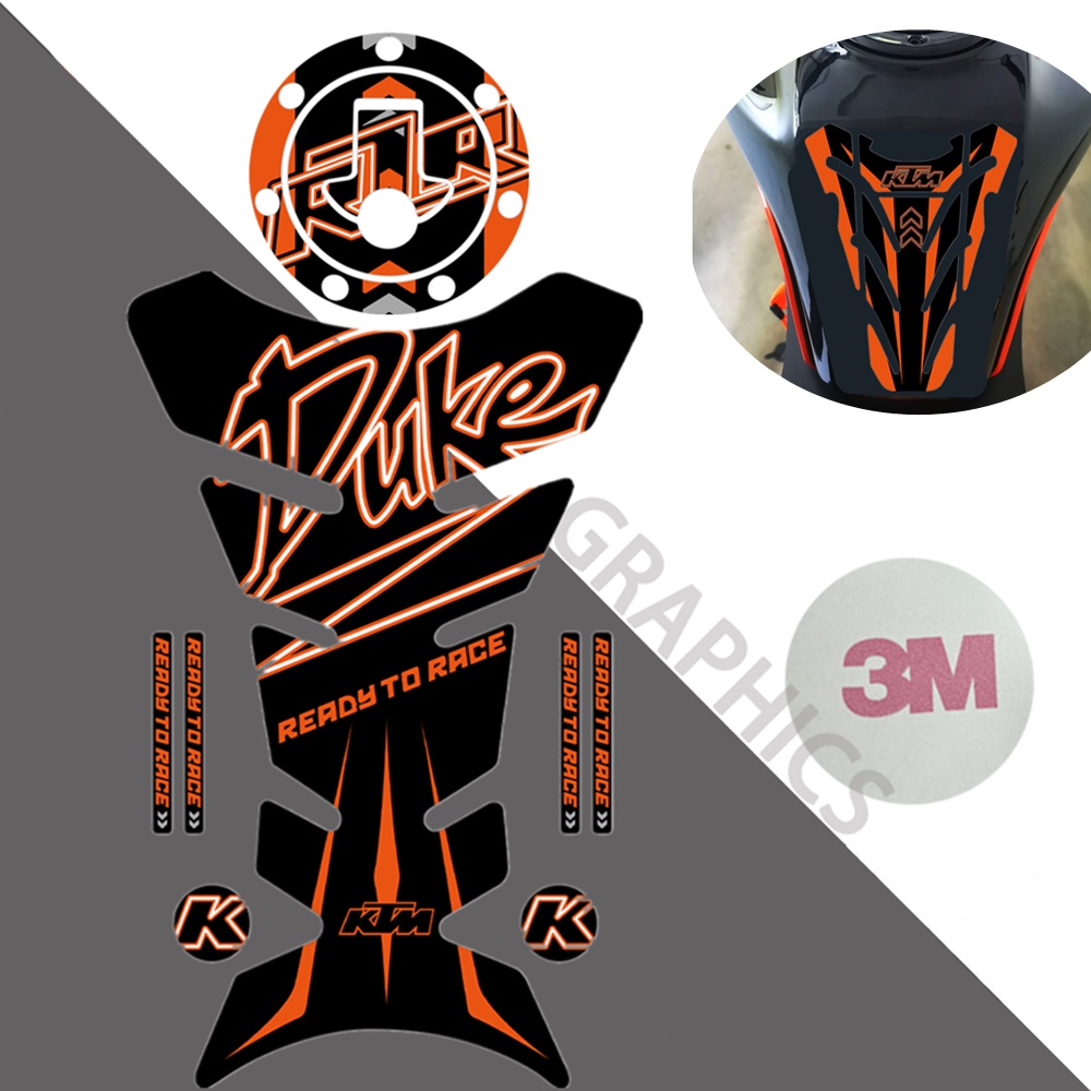 Stiker Tutup Tangki Motor KTM Pelindung Penutup Gas Epoxy Decal Accessori Anti Air Untuk KTM 125 250 390 DUK E390 DUKE390 DUKE200