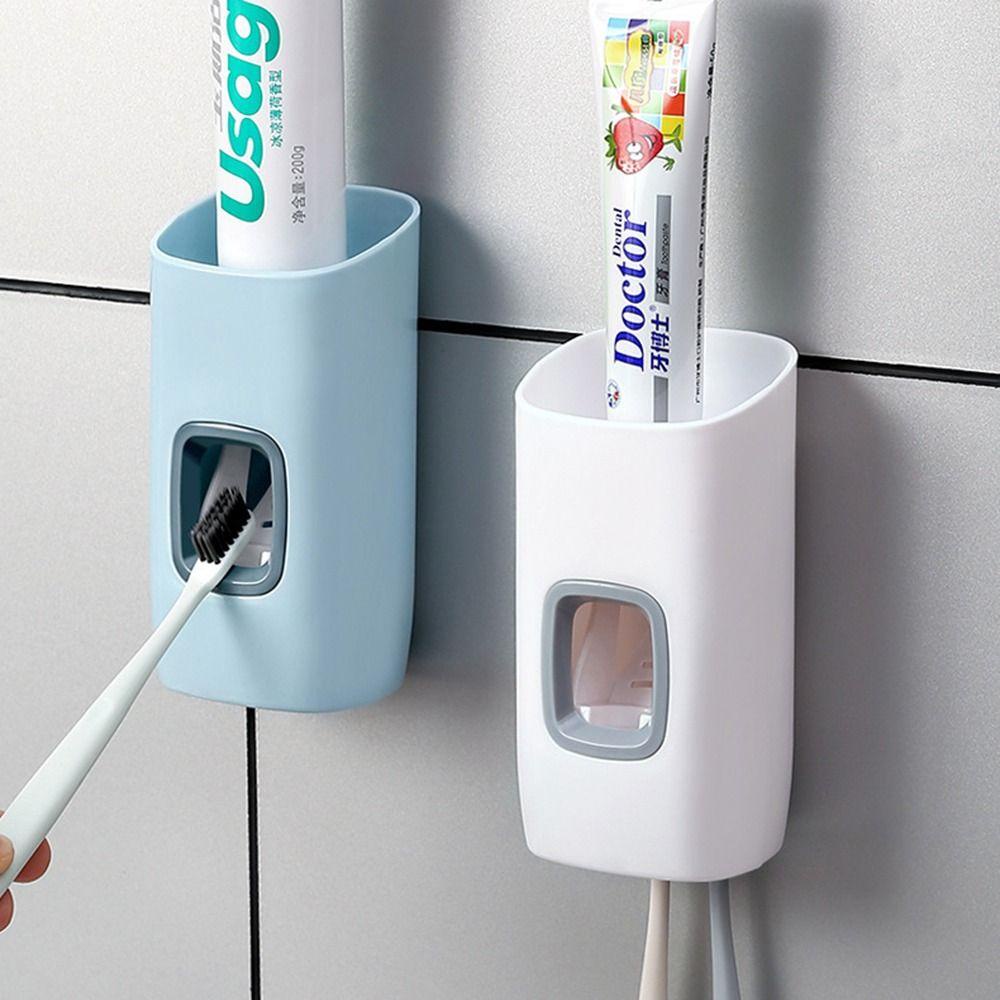 Rebuy Dispenser Odol Manual Rumah Kamar Mandi Penyimpanan Automatic Toothbrush Holder