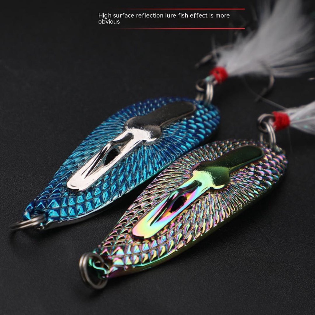 Baru Sendok Memancing Umpan Tackle Metal Tenggelam Payet Slow Fishing Lure Fishing Aksesoris Dengan Kait Bulu