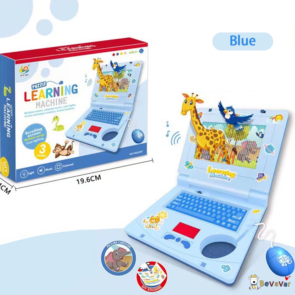 BEVAVAR Laptop Mainan anak Alat Bantu Belajar Notebook Mainan pendidikan
