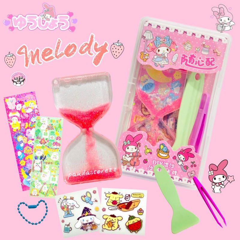 Gantungan DIY Mainan Jam Pasir Stiker Sanrio Melody Cinnamonroll Kuromi