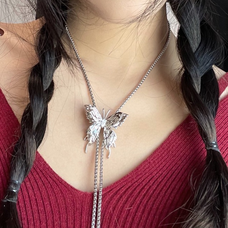 Kalung Geometris Kupu-Kupu Bahan Alloy Korea Untuk Anak Perempuan