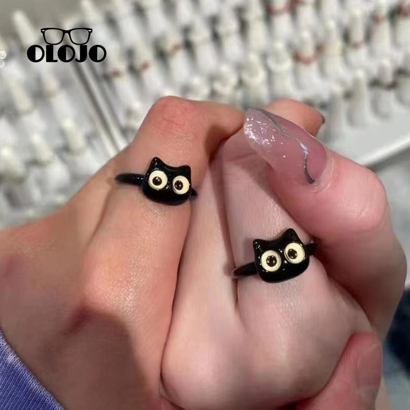 【COD】Fashion Cincin Retro Lucu Naga Kucing Membuka Cincin Kreatif Pasangan Rings