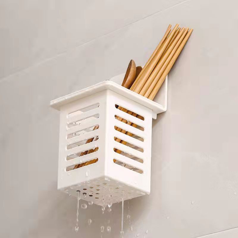 ღ Wall Mounted Hollow Drain Rack Self-adhesive Toothpaste Tempat Sikat Gigi Kamar Mandi Punch Free Floating Shelves Drain Rack Tool