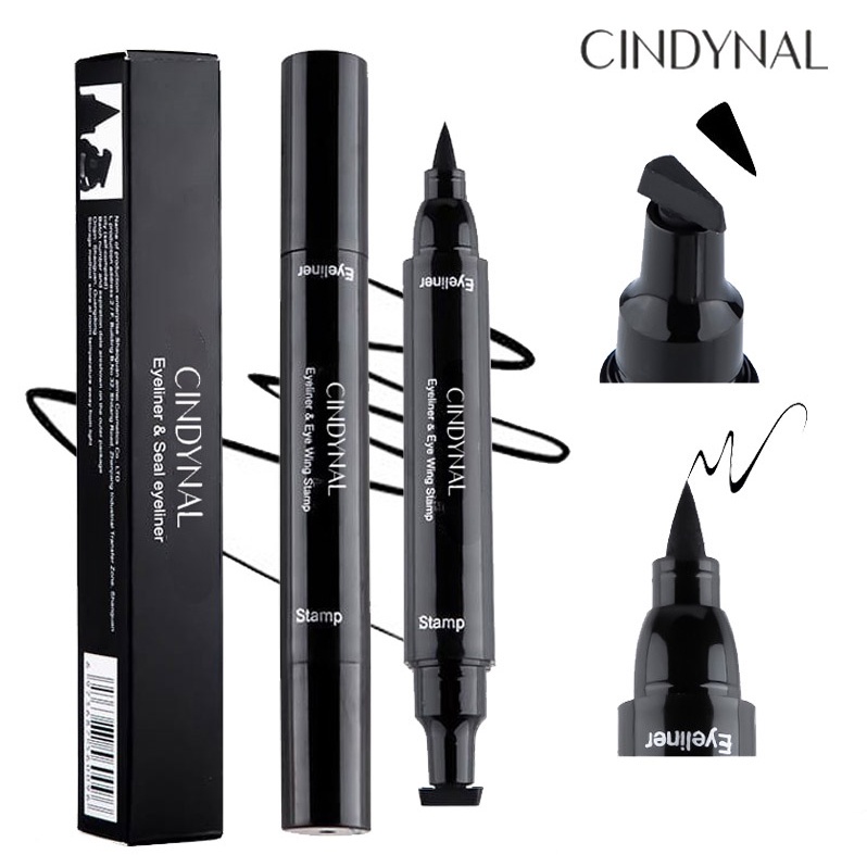 (UMU SUPPLIER) CINDYNAL EYELINER STAMP 2 IN 1 WATERPROOF LIQUID PENSIL WATERPROOF 100% SMALL