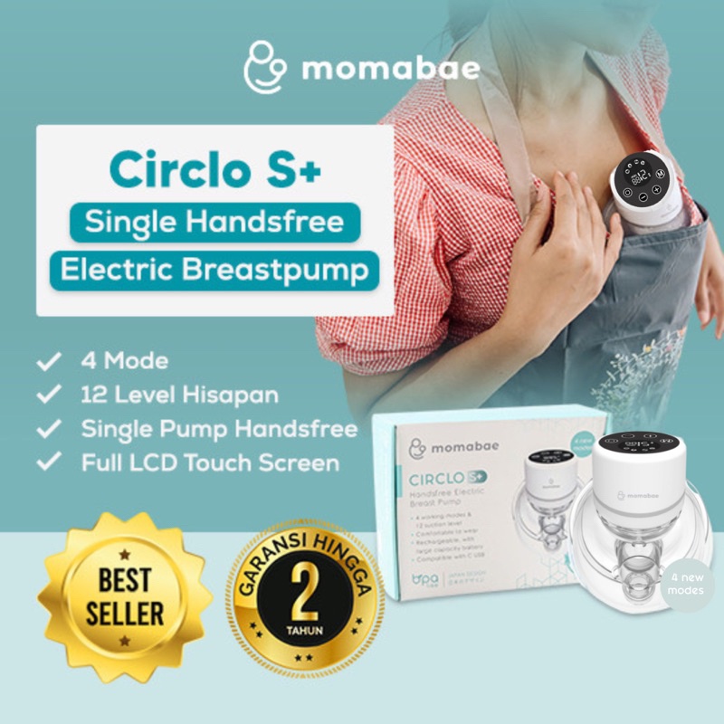 MOMABAE – CIRCLO S+   Handsfree Breast Pump / Pompa ASI Elektrik / Breast Pump Electric / Pumping ASI Elektrik Portable