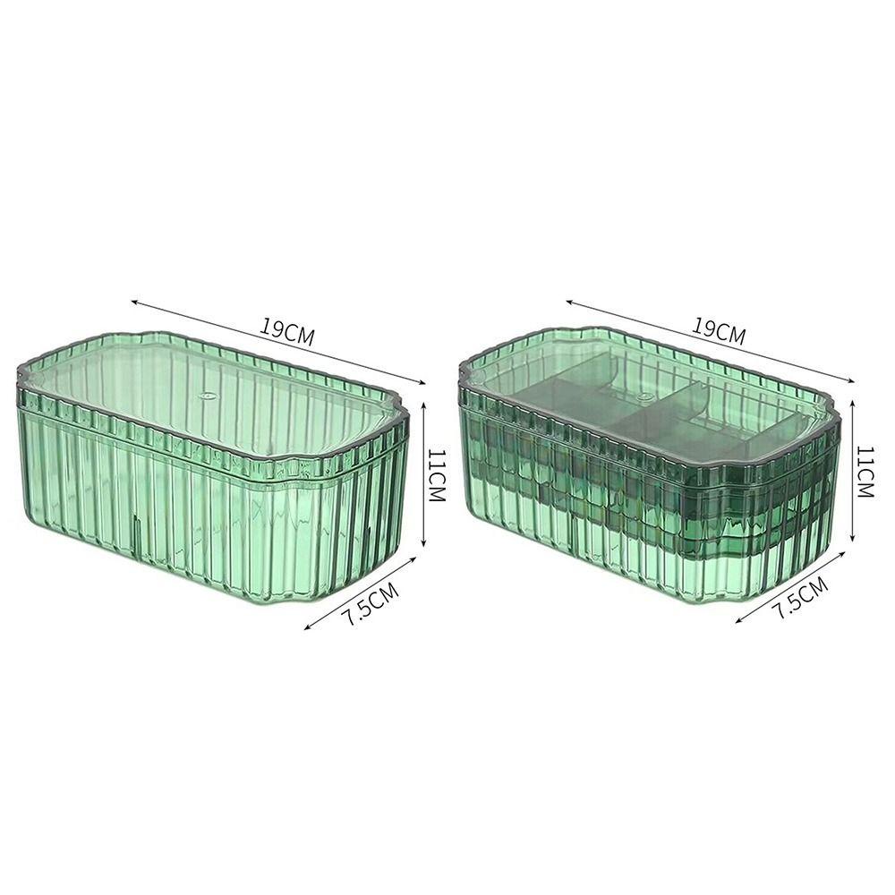 TOP Earring Organizer 3layer Nampan Kompartemen Kecil Penyimpanan Anting Kotak Perhiasan Stackable Jewelry Case Kotak Organizer Perhiasan Bening