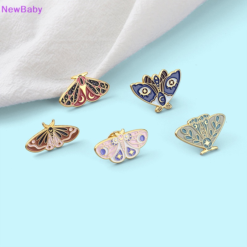 Newbaby Warna Ngengat Enamel Pin Seni Paing Serangga Tas Bros Kerah Lencana Kartun Perhiasan ID