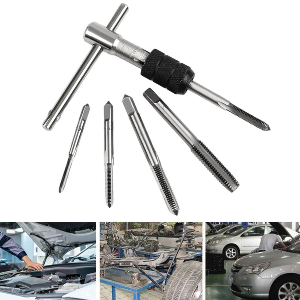 Populer Hand Tapping Tools Tap Wrench Sekrup Taps Drat Colokan Taps Wrench Bor Set Thread Tap Twist Bit