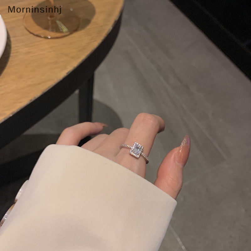 Mornin Klasik Berlian Imitasi Pernikahan Pertunangan Cincin Untuk Wanita Persegi Beruntung Cincin Kepribadian Alloy Rings Charm Jewelry id