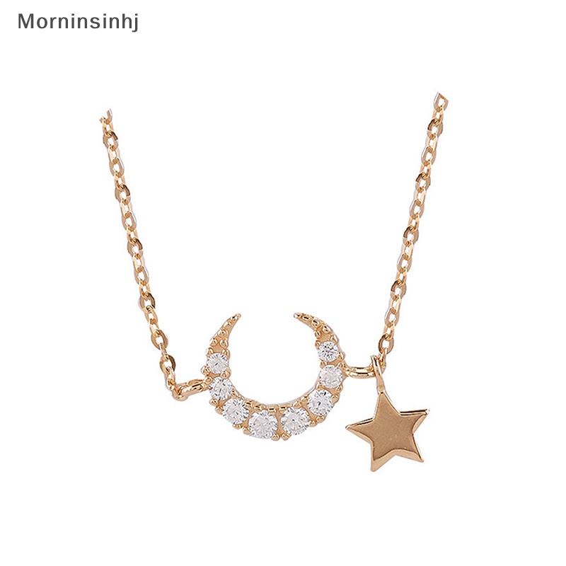 Mornin Trendy Shiny Zircon Klavikula Rantai Bintang Bulan Kalung Kreatif Gelang Fashion Rantai Pergelangan Tangan Untuk Wanita Ringan Perhiasan Hadiah id