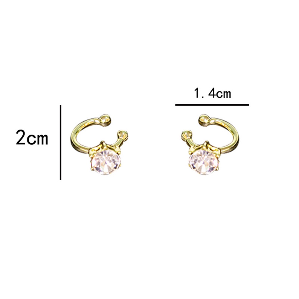 Anting Klip Kecil Lapis Emas Perak Untuk Wanita Non Tindik Perhiasan Geometris Earcuff Aksesoris Fashion