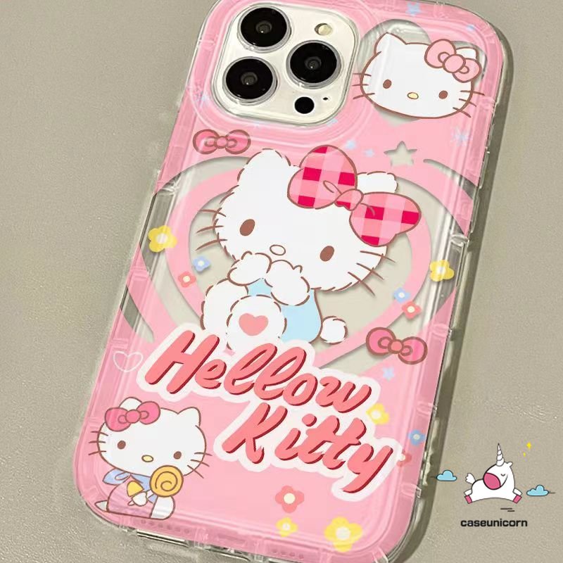 Untuk Realme C55 C15 C53 C11 C35 5i 9i 5s 6i 7i 5 C25 C20 C25s C30S C33 C21Y C25Y C30 C12 C17 C3 C1 C2 Kartun Doodle Hello Kitty Love Heart Lovely Kuromi Shockproof Airbag Soft Case