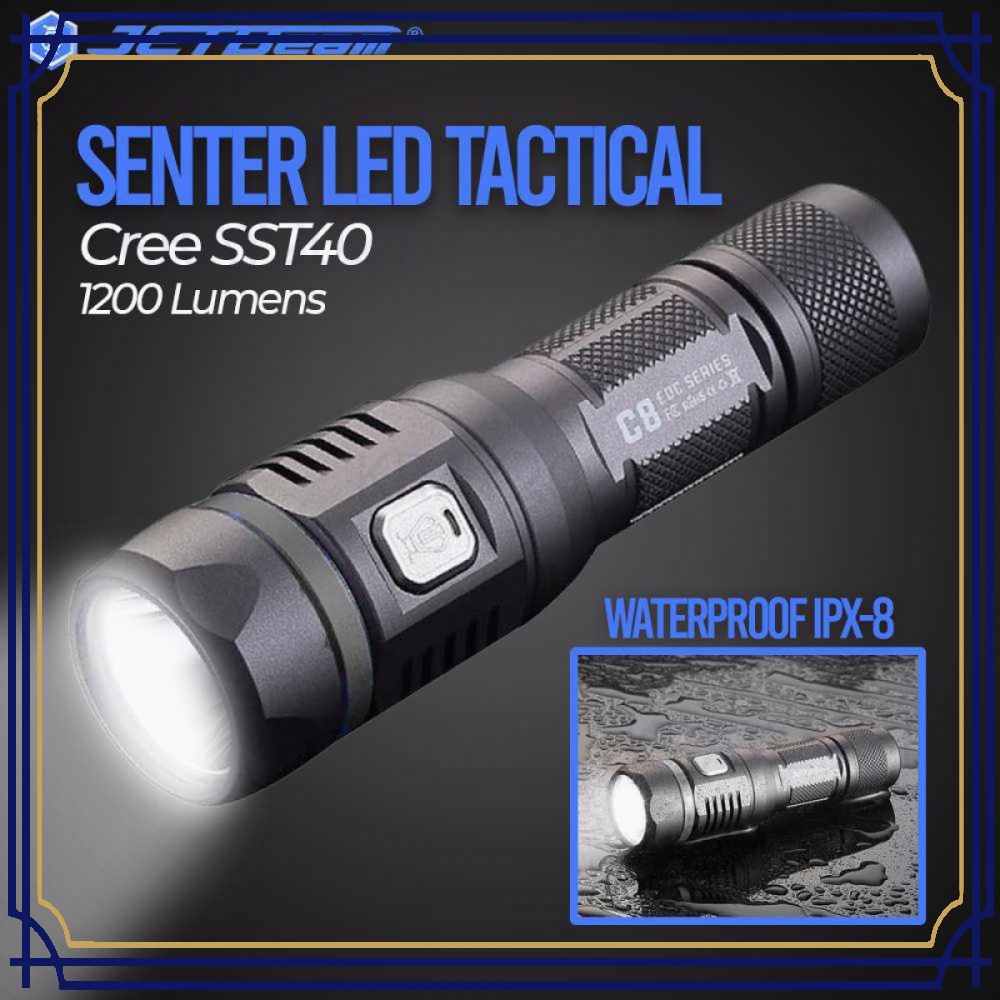 C8 Pro Tactical Senter LED Cree SST-40 N4 BC 1200 Lumens