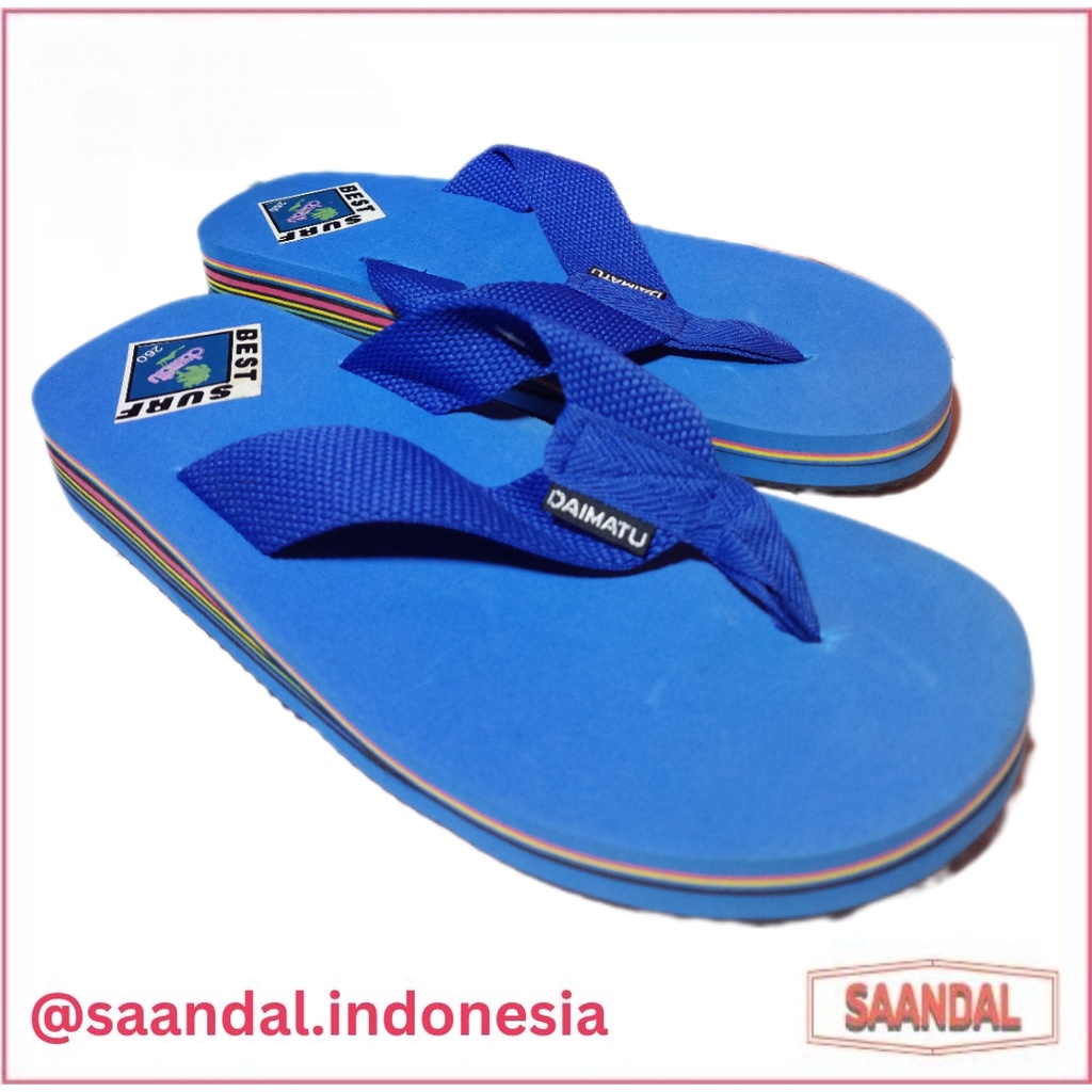 Sandal Jepit Karet Tebal Retro Daimatu Best Surf Pria Wanita Anak