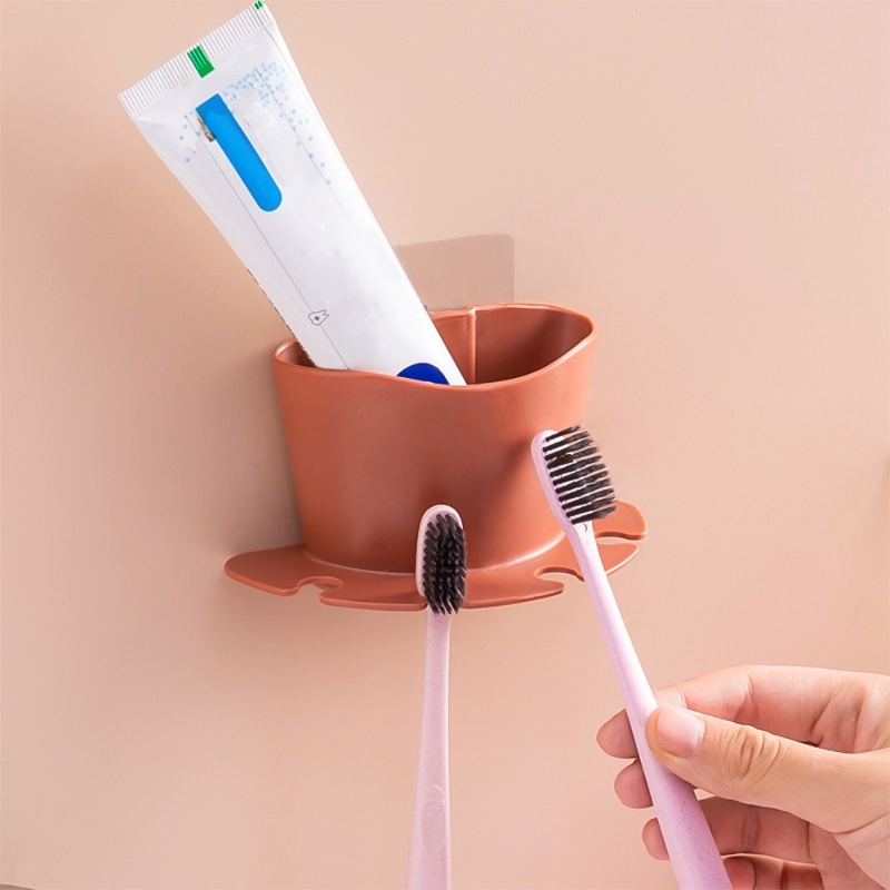 Rak Penyimpanan Alat Cukur Jenggot Odol Sikat Gigi Kamar Mandi/Multi-Posisi Self-adhesive Wall Mounted Toothbrushes Hanger Hook