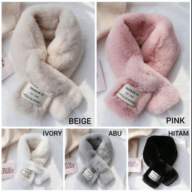 FUR SCARF SEASON12 WINTER AUTUMN IMPORT KOREAN STYLE SYAL BULU MUSIM DINGIN