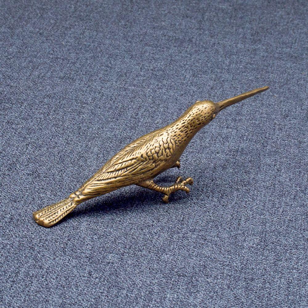 Needway Woodpecker Figurines Klasik Ornamen Kecil Teh Kecil Pet Ukiran Kuningan Solid Handmade Desktop Ornamen Untuk Hadiah Anak