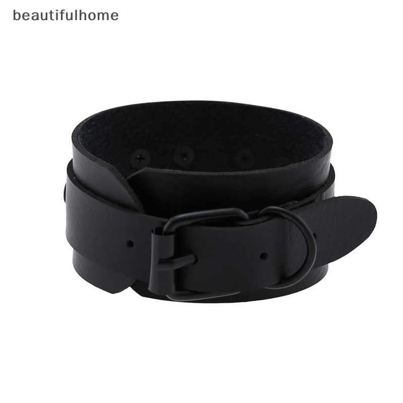 {beautifulhome} Gelang Hati Gelang Kulit Manset Gothic Punk Ban Lengan Unisex Cosplay Perhiasan.