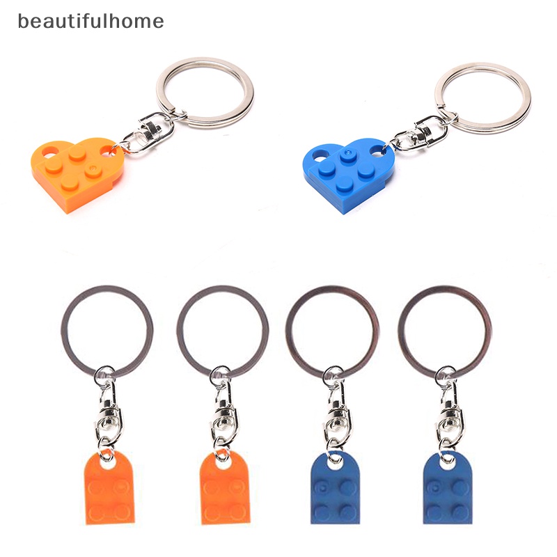 {beautifulhome} 1pc Best Friend Keychain Brick Untuk Pasangan Persahabatan Split Heart Key Ring Hadiah.