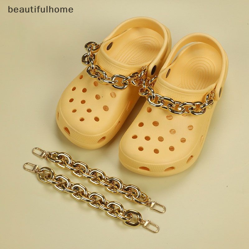 {beautifulhome} 1pc Rantai Logam Mewah CROC Ch Desainer Perhiasan DIY Sepatu Pesta Decarasi Untuk CROC Cs Anak Laki-Laki Wanita Gadis Hadiah.