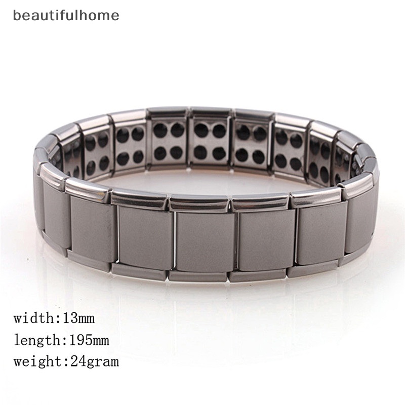 {beautifulhome} Gelang Titanium Steel Elastis Stretch Untuk Pria Wanita Energy Health Bangle.