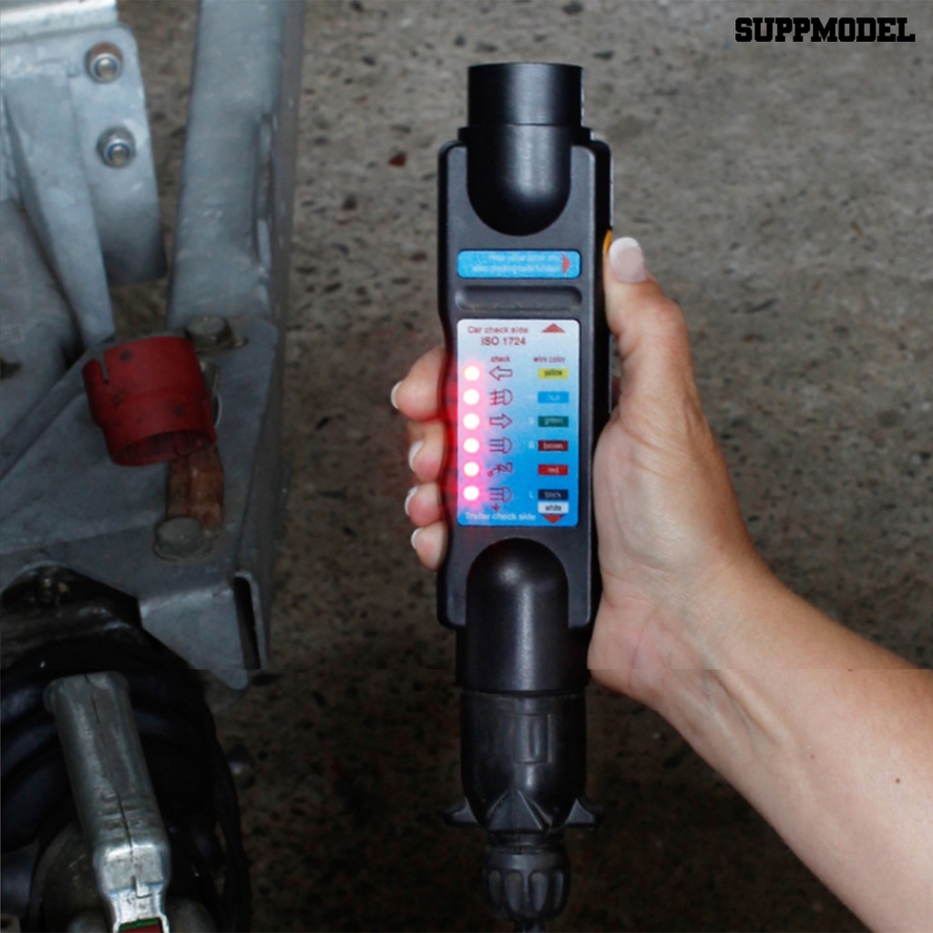 [SM]Trailer Tester 7pin 12V Plug Socket Alat Diagnostik Universal Caravan Derek Tow Bar Light Wiring Tester Trailer Tester Aksesoris Mobil