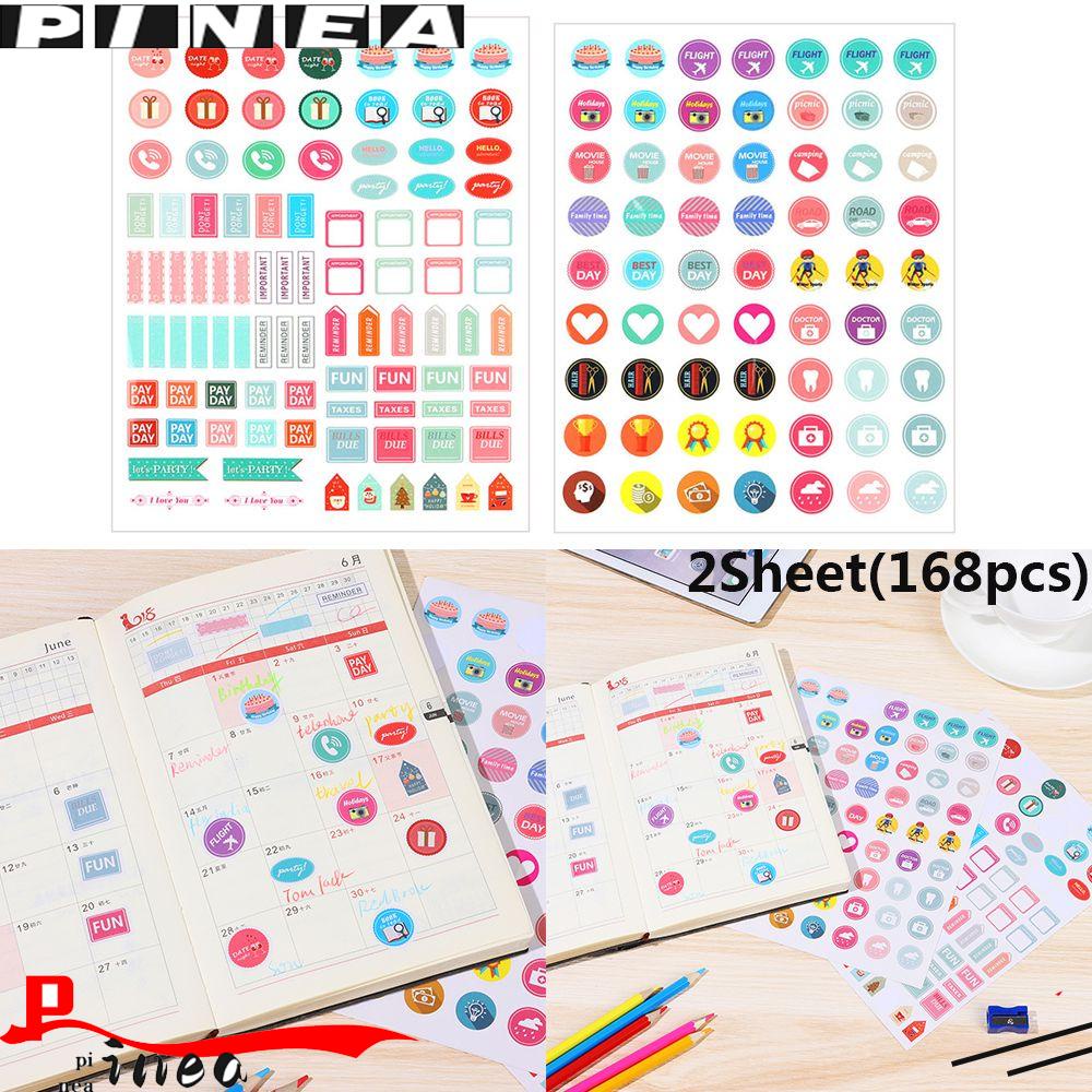 Nanas 2sheet /set Planner Stiker Alat Tulis Sticky Notes Scrapbooking Dekor Harian Plan To Do List