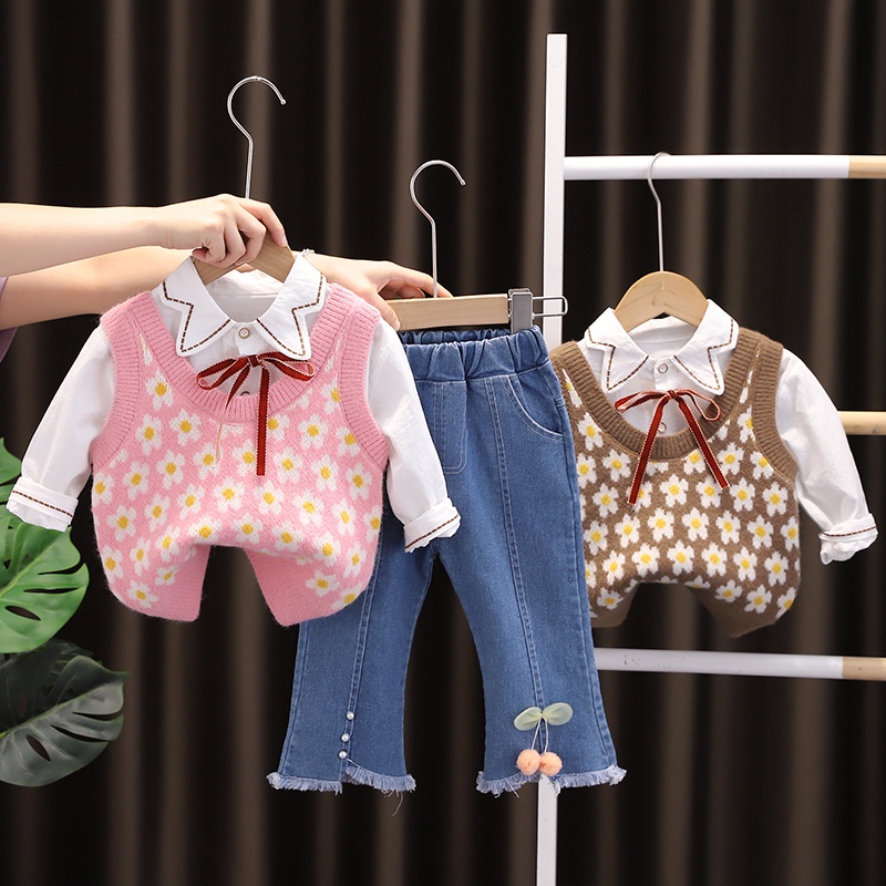 {Baru Datang} SC-1514 Setelan Jeans Anak Import EVREN / Setelan Anak Kombinasi Rajut / Setelan Anak 